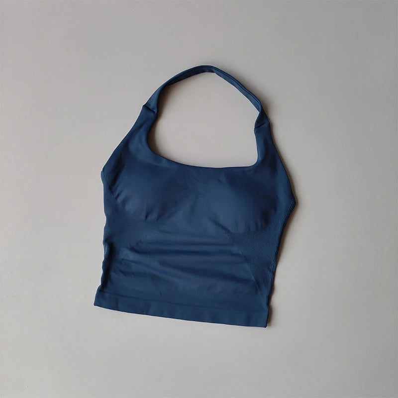 Women's Quick Dry Halter Yoga Bra With Built-In Support