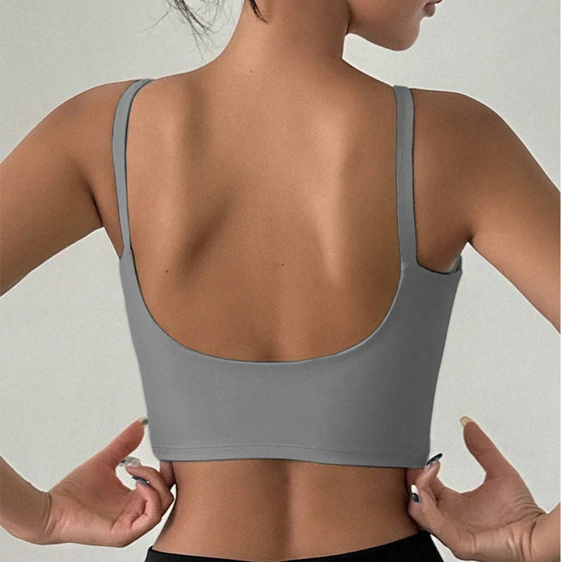 Women Yoga Sports Bra Top Breathable U Shaped Chest Pad