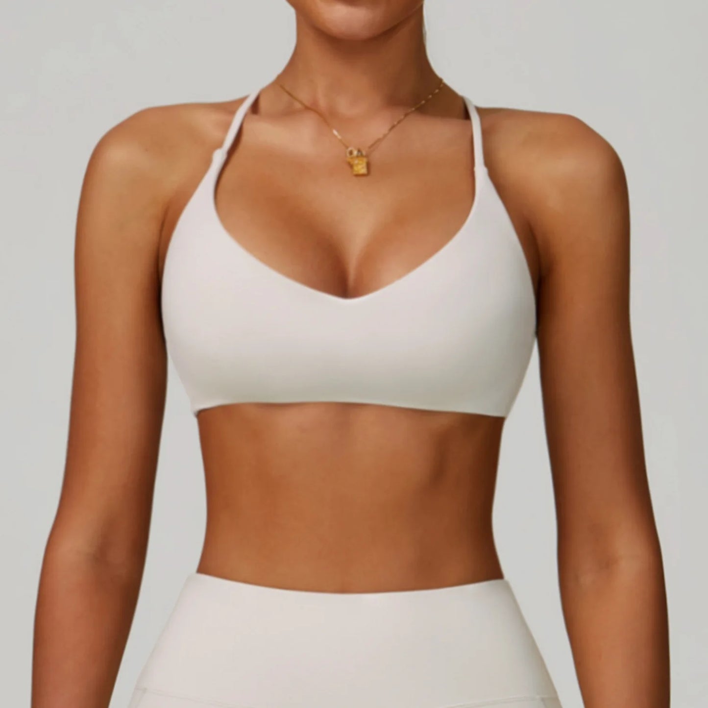 Cross Shoulder Straps Sports Bra Anti Sweat Fitness Top Yoga