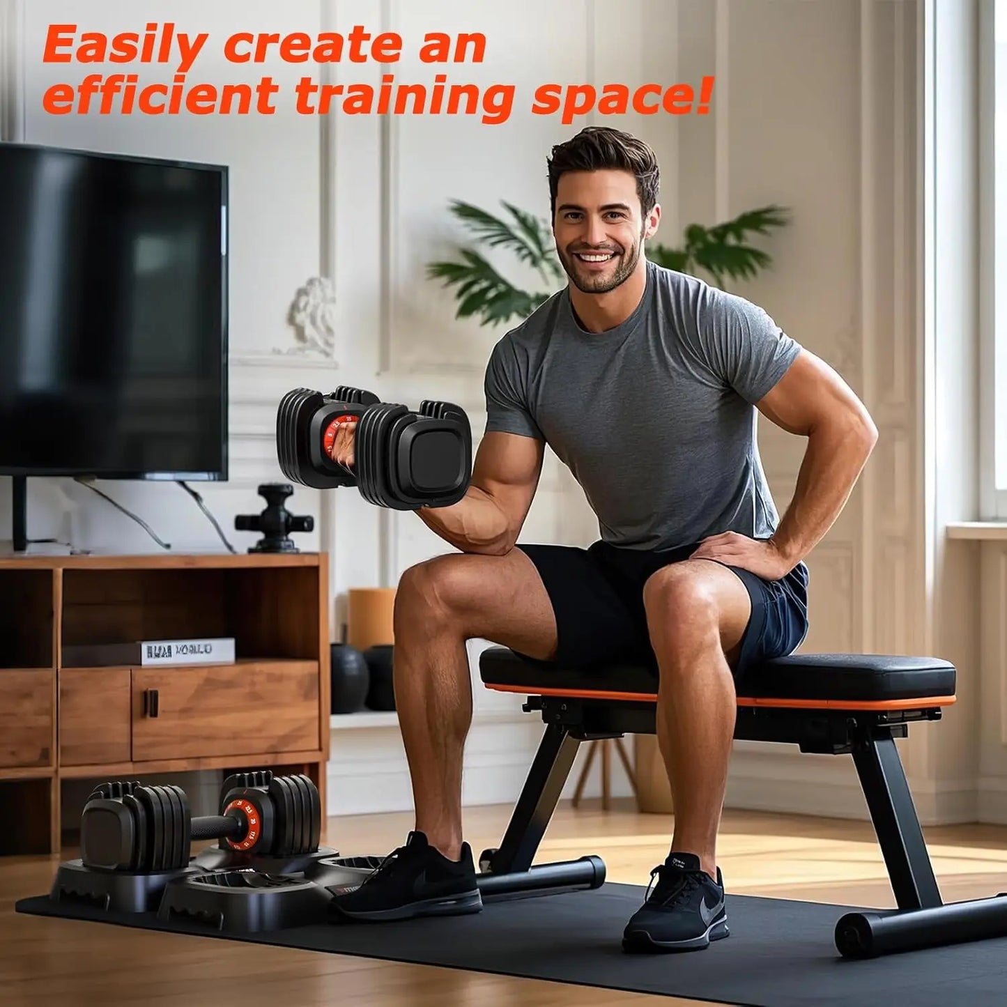 Adjustable Dumbbell Set of 2 With Quick Change Weights