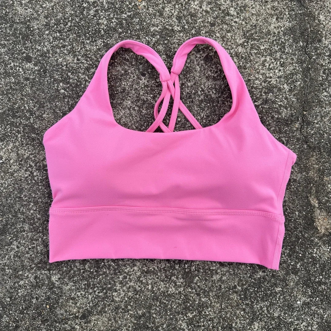 NONECN Cross Back Sports Bra For Women Fitness Yoga Top
