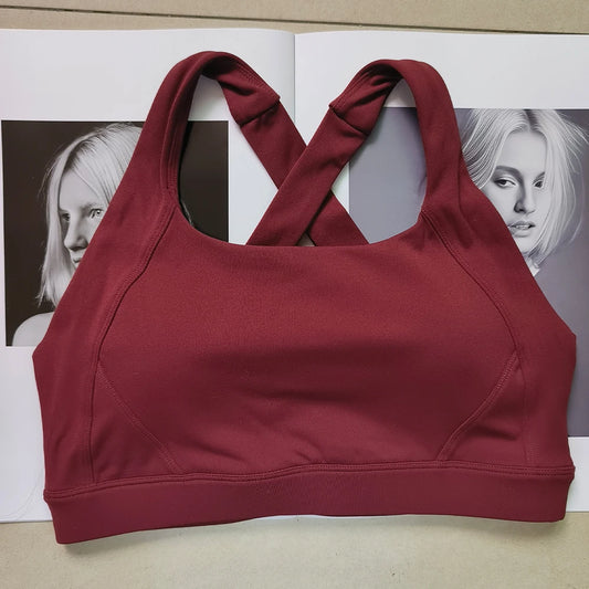 Cross Back Sports Bra Breathable Quick Dry Yoga Running Fitness