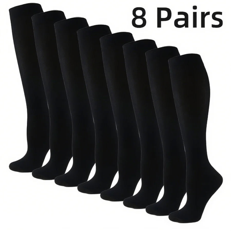 NONECN Eight-Pair Compression Socks for Men and Women
