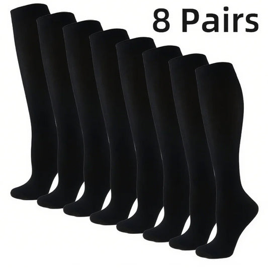 NONECN Eight-Pair Compression Socks for Men and Women