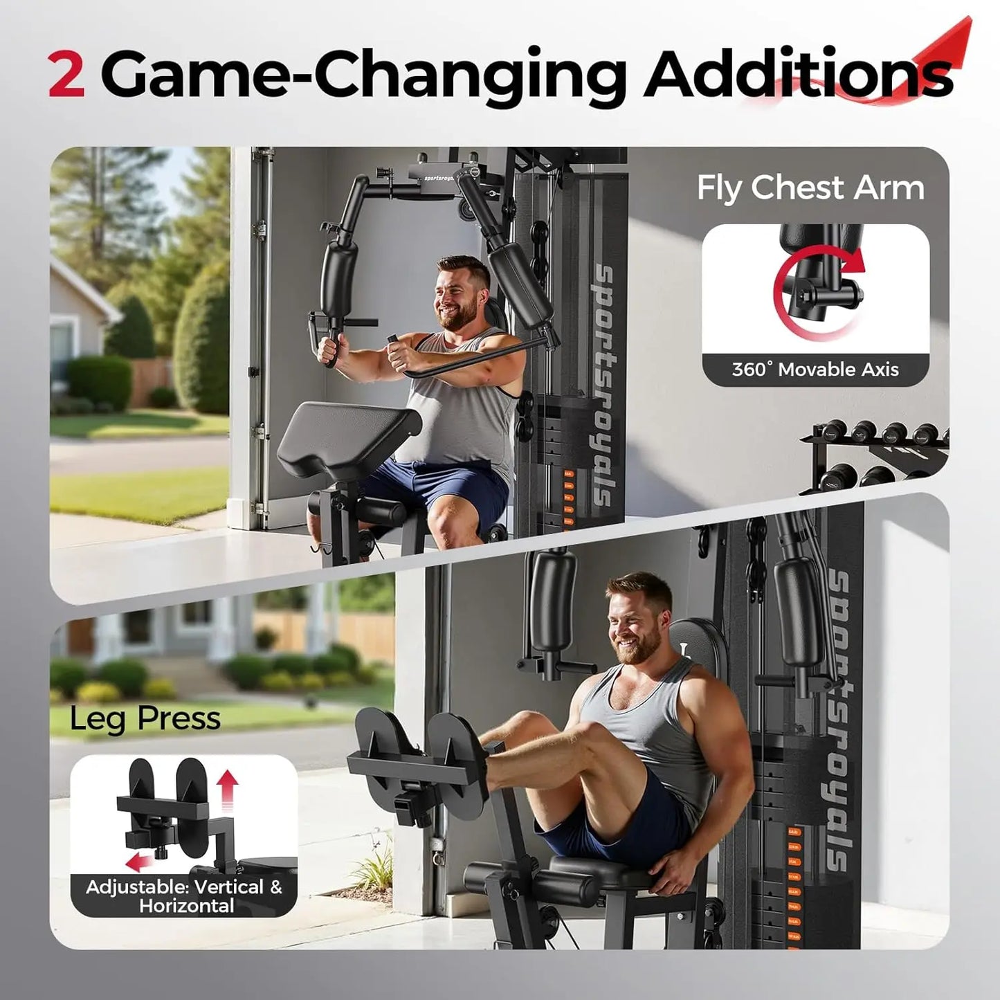 FED Fitness 150Lb Weight Stack Pulley System Home Gym Equipment