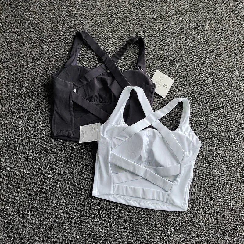 NONECN Women Sports Bra Top Push Up Yoga Vest GymWear