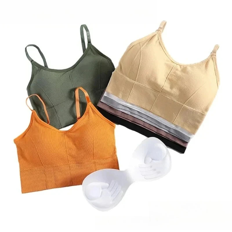 ATMDOGCN Backless Seamless Padded Sports Bra For Yoga And Gym