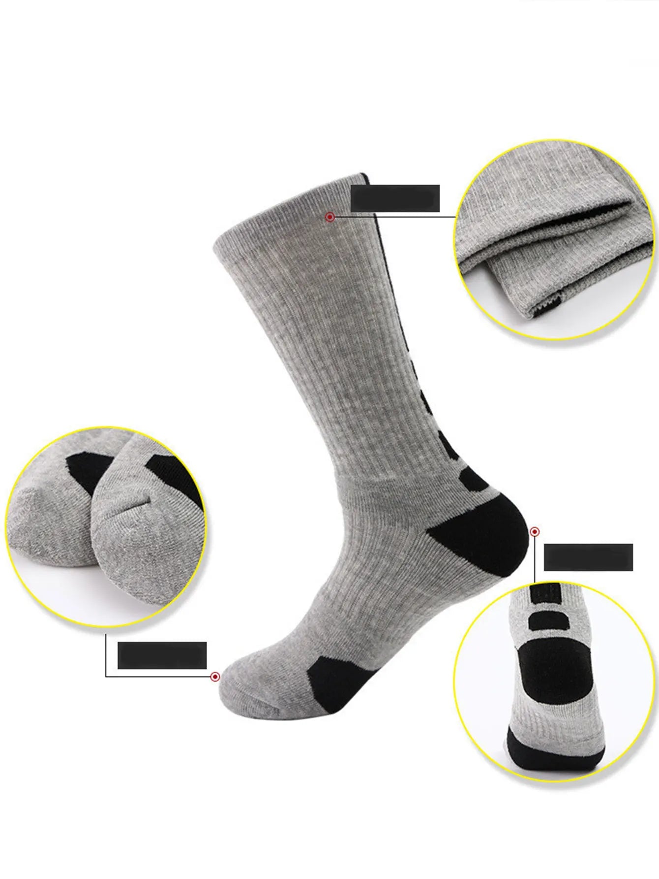 NONE Pro Basketball Training Socks With Mid Length TowelBottoms 3-Pair