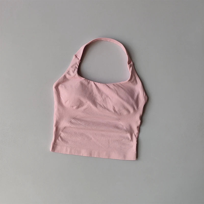 Women's Quick Dry Halter Yoga Bra With Built-In Support
