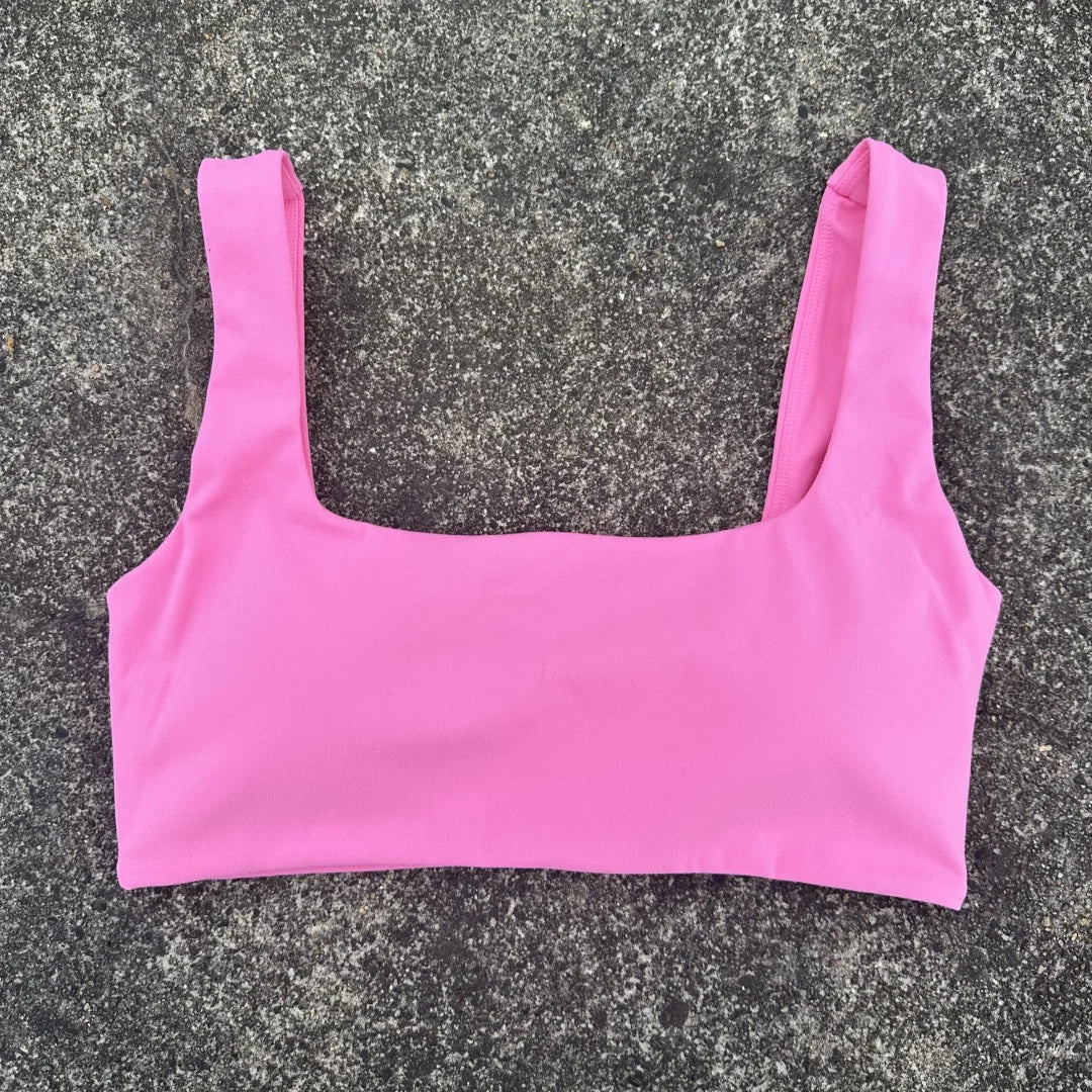 Women's Hollow Back Sports Bra Top With Shoulder Straps