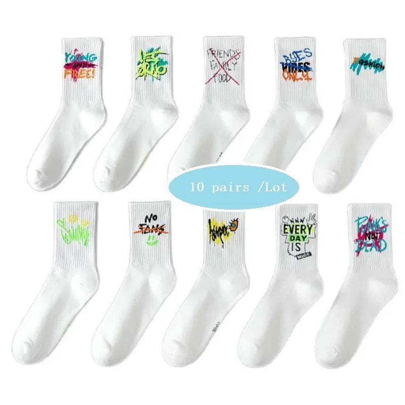 Unisex Harajuku Graffiti Socks Devil Grimace Hip Hop