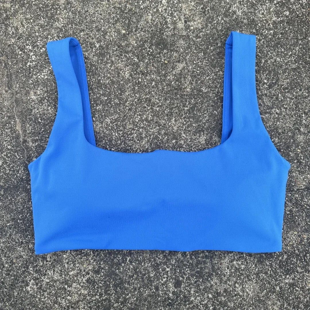 Women's Hollow Back Sports Bra Top With Shoulder Straps