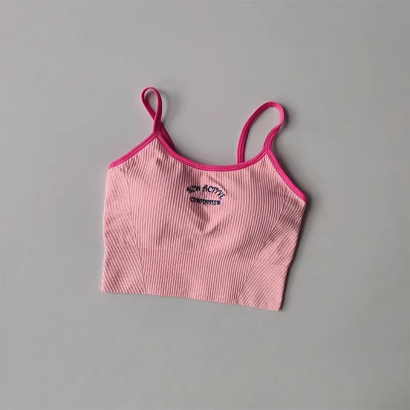 Women Breathable Sports Bra Push Up Yoga Crop Top Gym