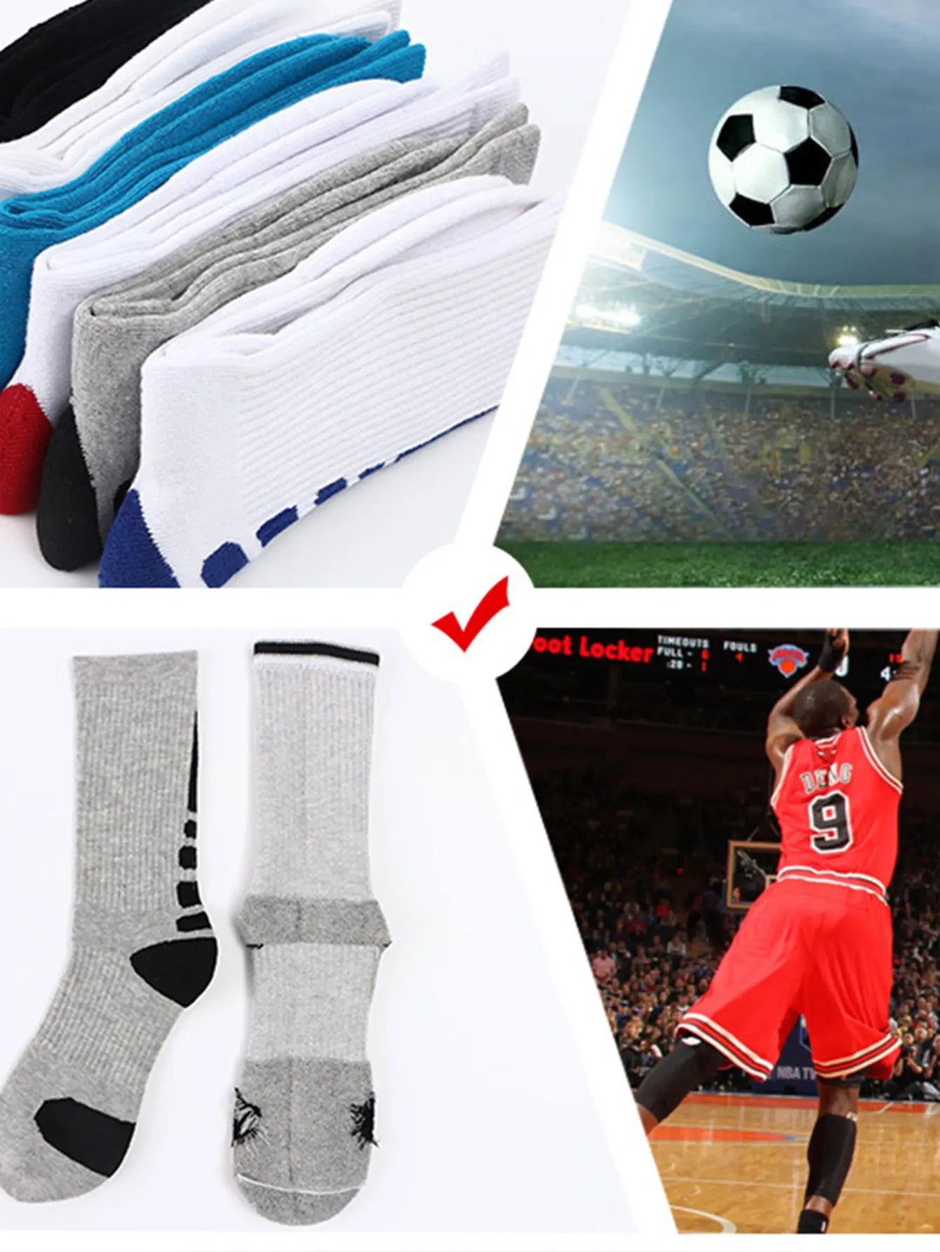 NONE Pro Basketball Training Socks With Mid Length TowelBottoms 3-Pair