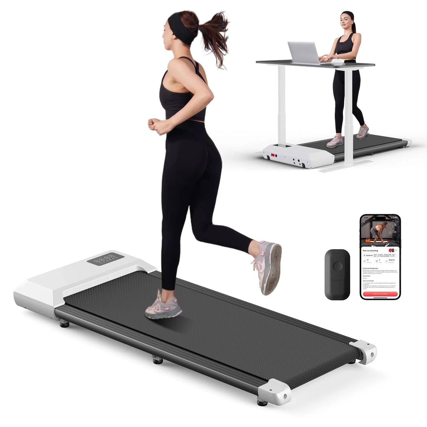 Superun 2.5 HP Home Treadmill With LCD Data Display 2in1