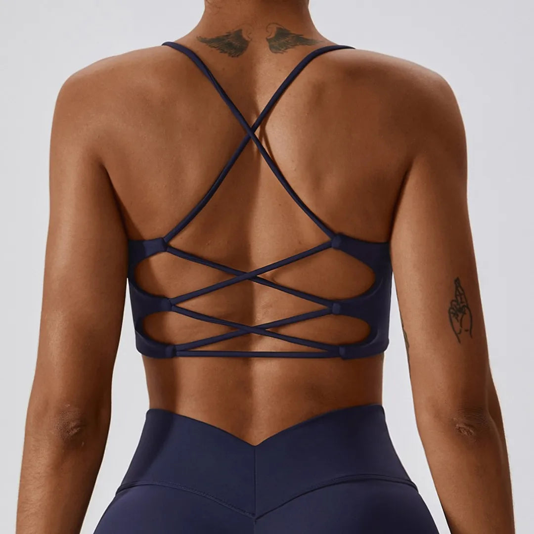 Women Crossback Sports Bra Top For Gym And Yoga Padded