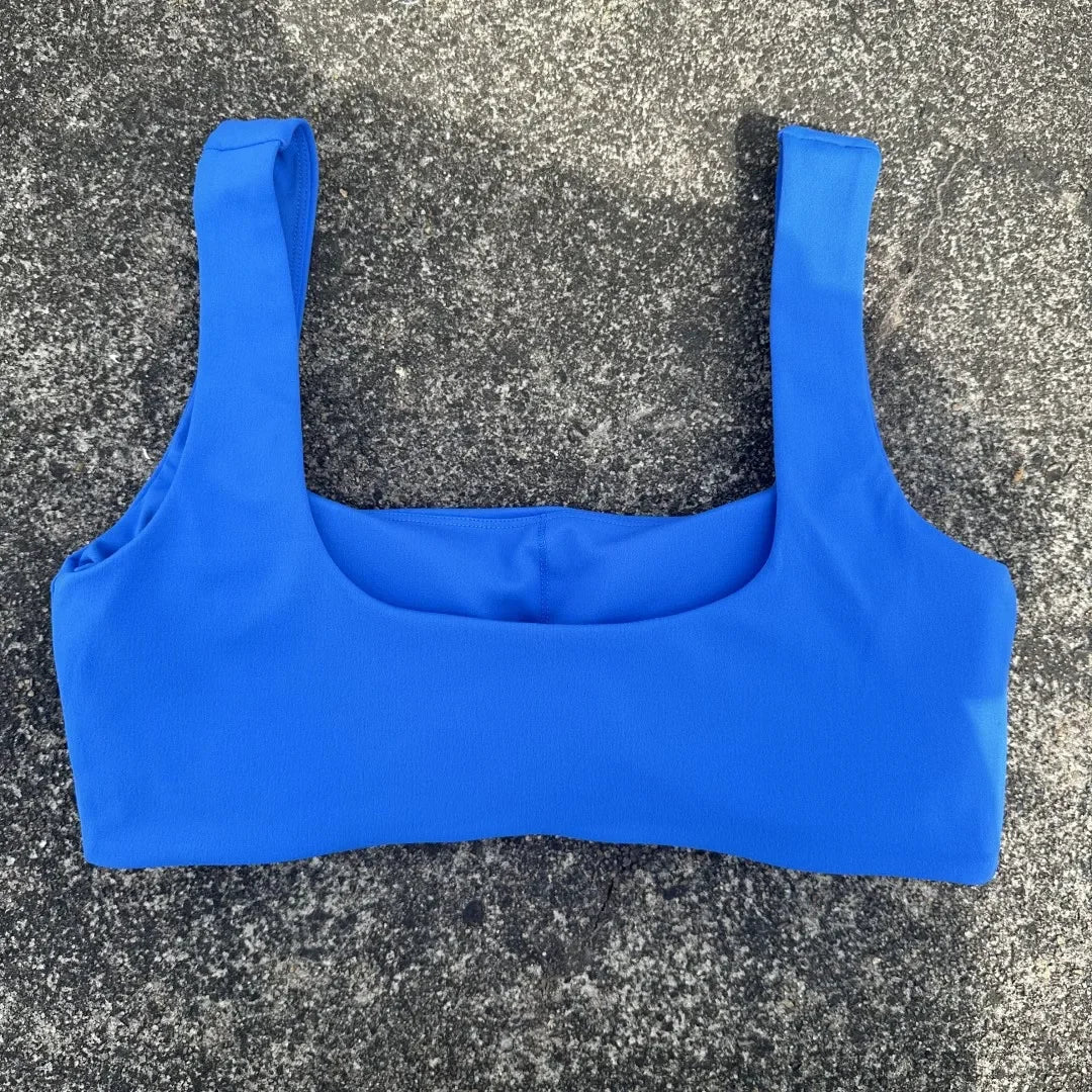Women's Hollow Back Sports Bra Top With Shoulder Straps