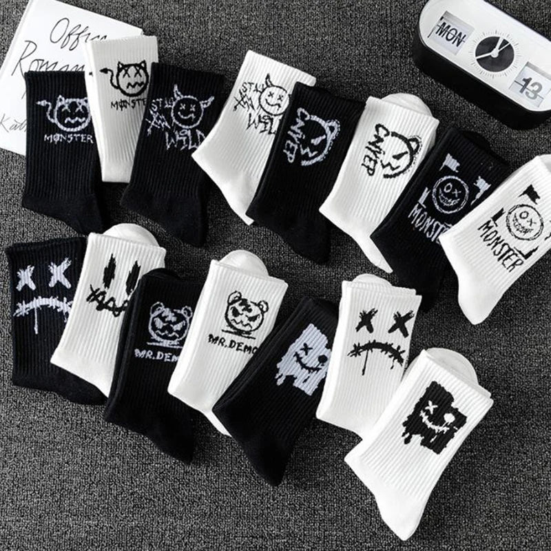 Unisex Anime Graffiti Socks Cotton Nylon Novelty Hip Hop