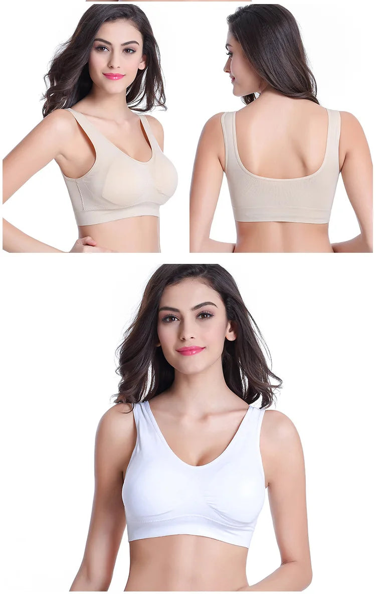 Seamless Yoga Sports Bra With Removable Pads For Women