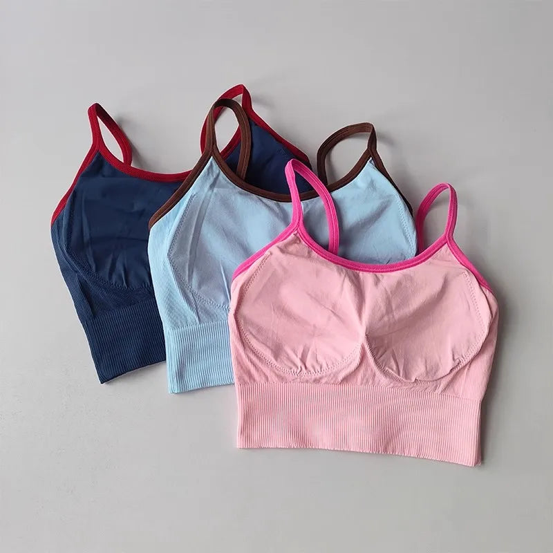 Women Breathable Sports Bra Push Up Yoga Crop Top Gym