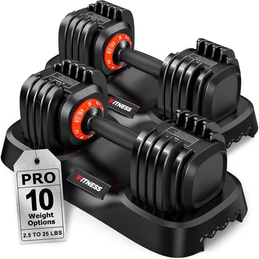Adjustable Dumbbell Set Anti Slip Handle 25/55/80 Lb Home Gym