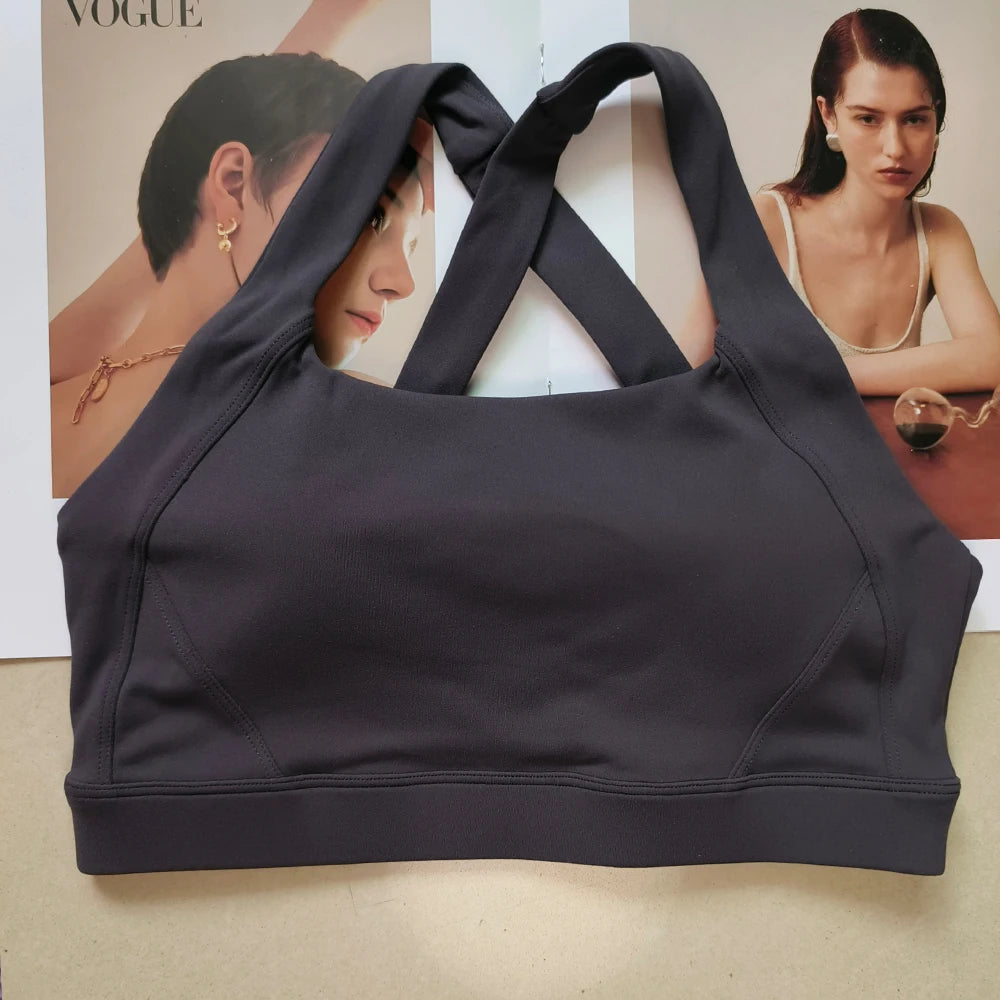 Cross Back Sports Bra Breathable Quick Dry Yoga Running Fitness