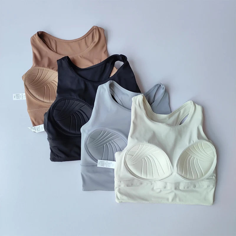 Womens Push Up Sports Bra Breathable Yoga Gym Running Vest