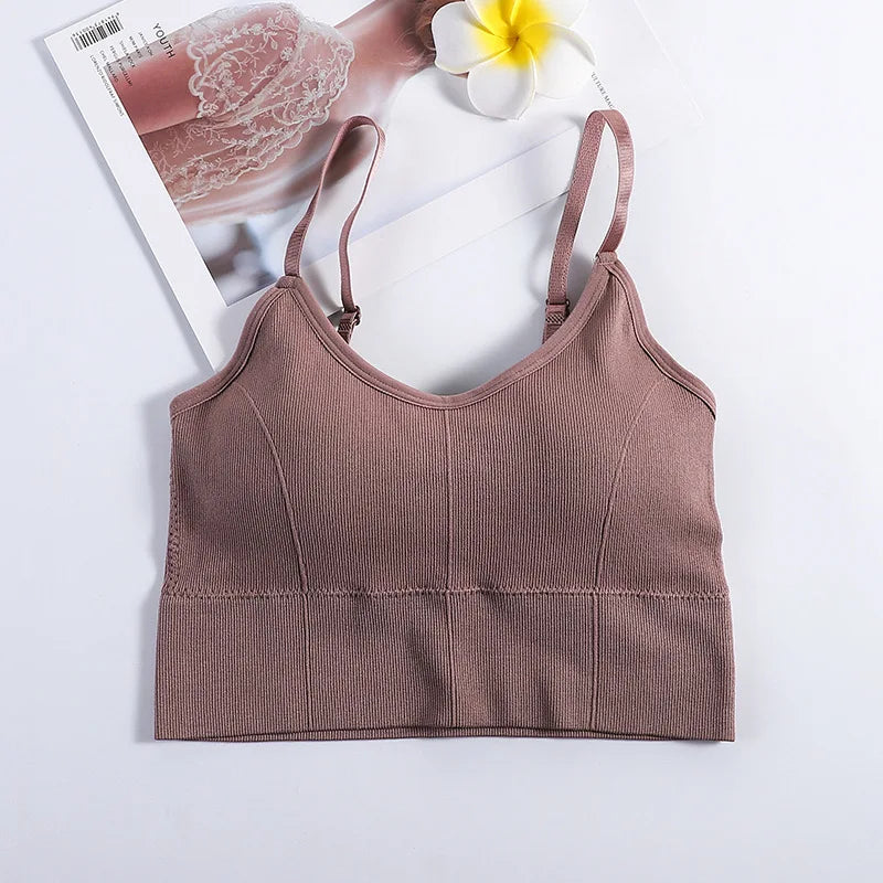 Backless Seamless Sports Bra For Yoga With Adjustable Straps