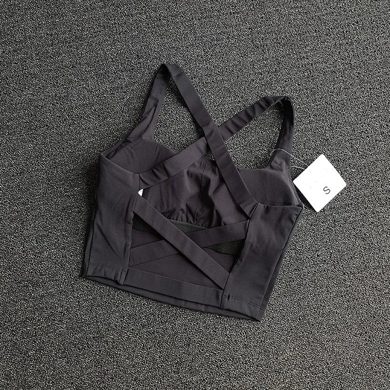 NONECN Women Sports Bra Top Push Up Yoga Vest GymWear