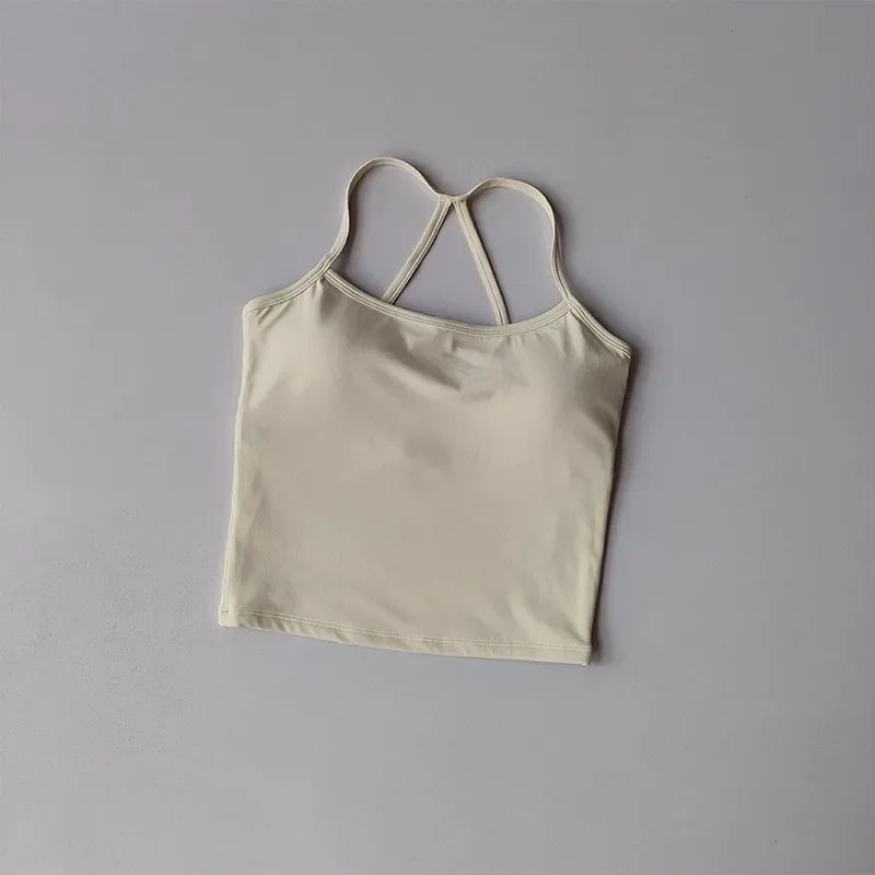 Women's Cross Back Yoga Sports Bra Push Up Fitness Vest