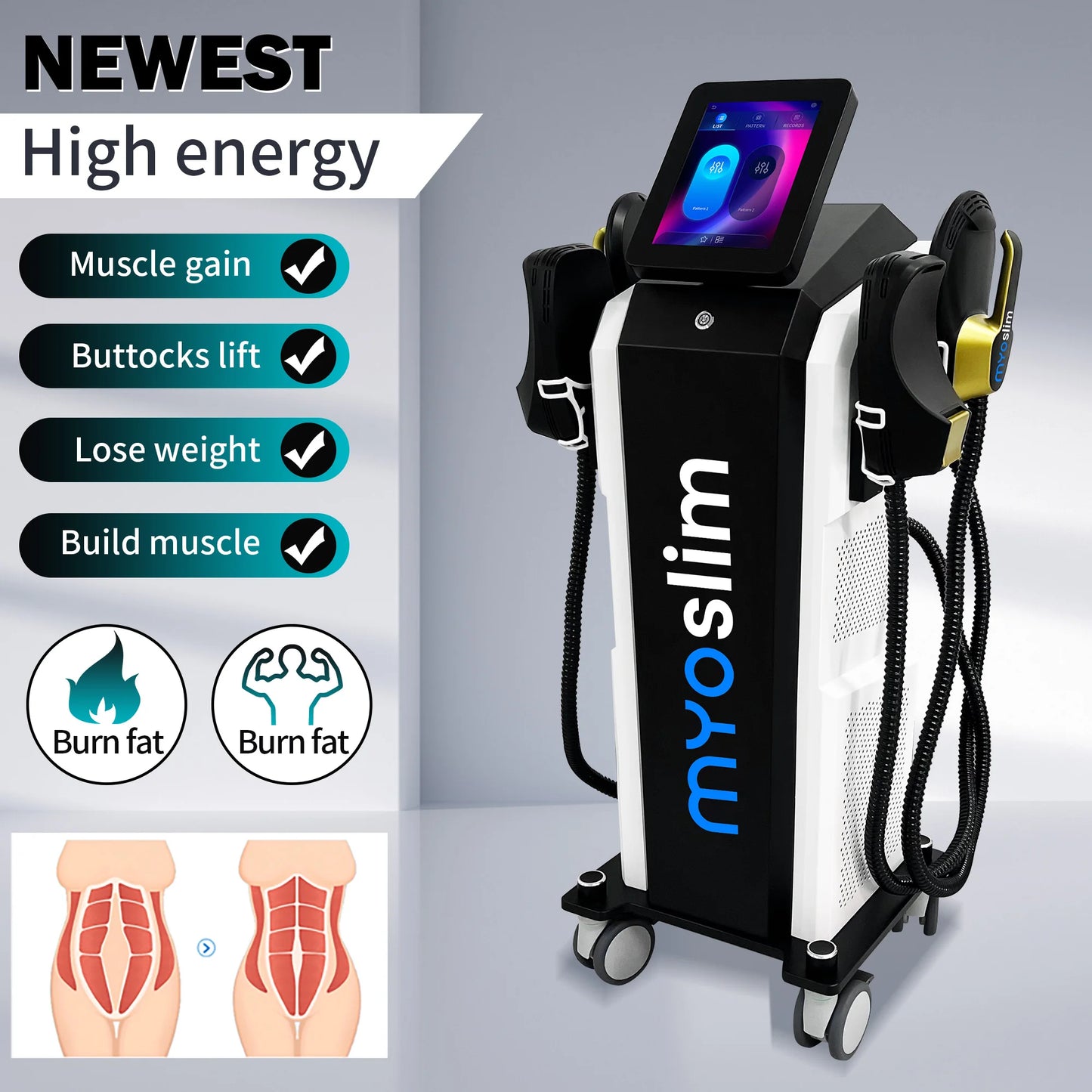 TAIXL MYOslim Professional 6500W HiEMT EMS Body Sculpting Device