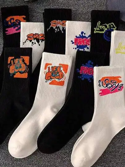 NONECN Humorous Socks Set for Men and Women 10 Pairs