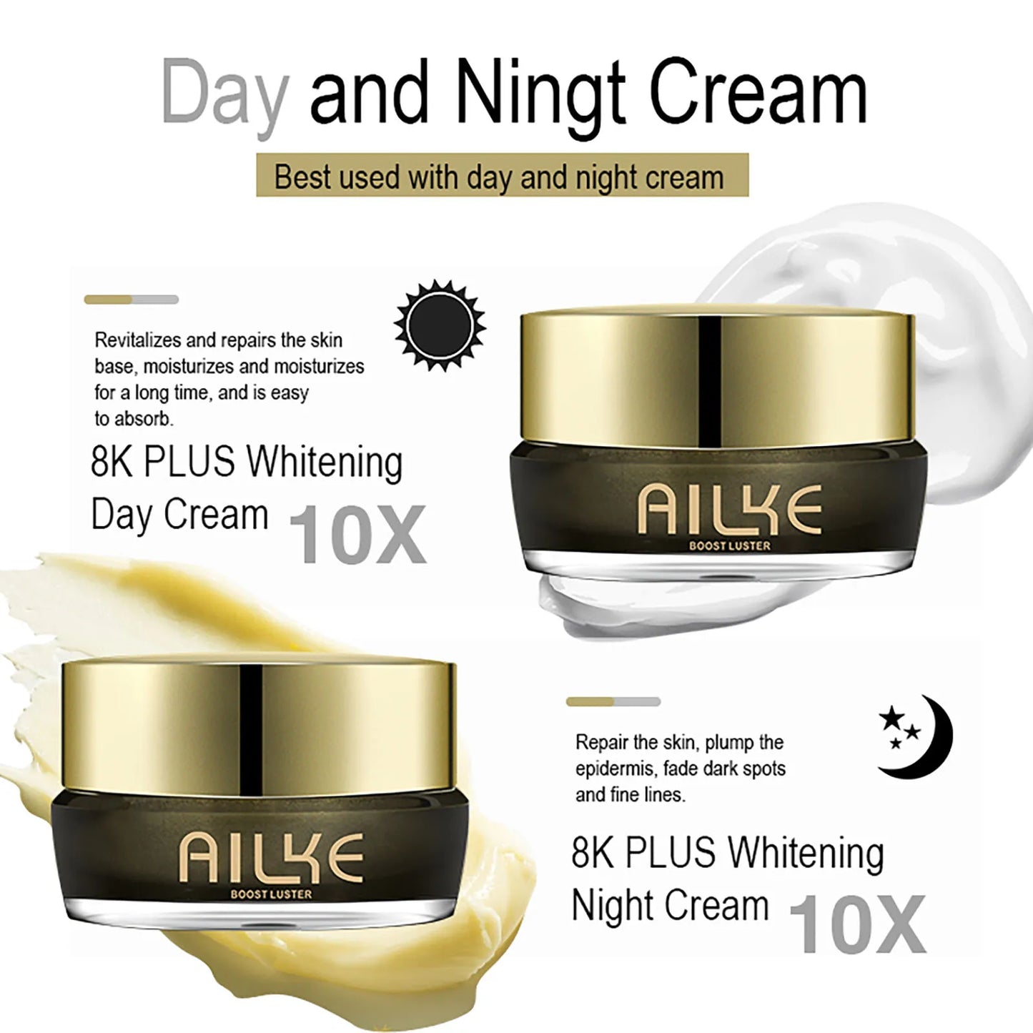 AILKE Whitening Face Cream For All Skin Types With Collagen