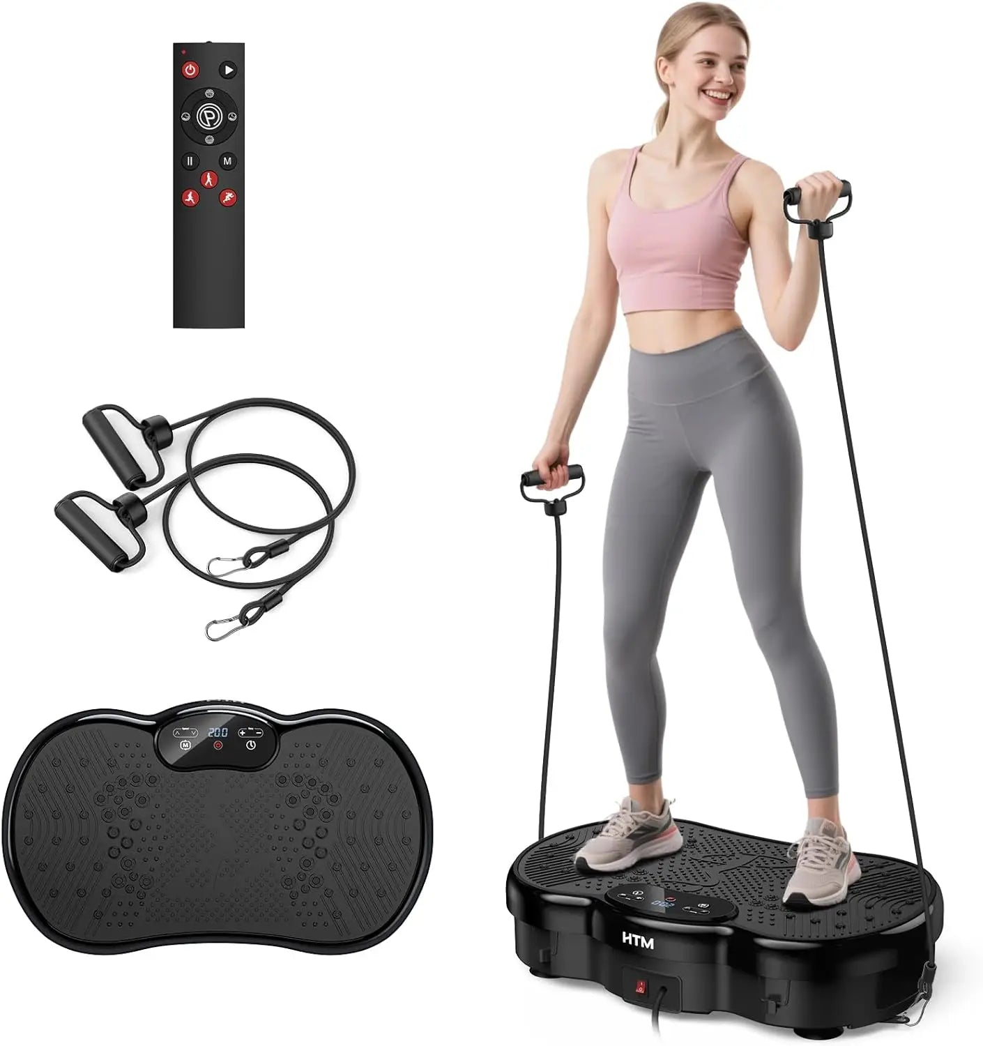 HTMM Calorie Tracking Vibration Plate Power Machine Home Gym Fitness