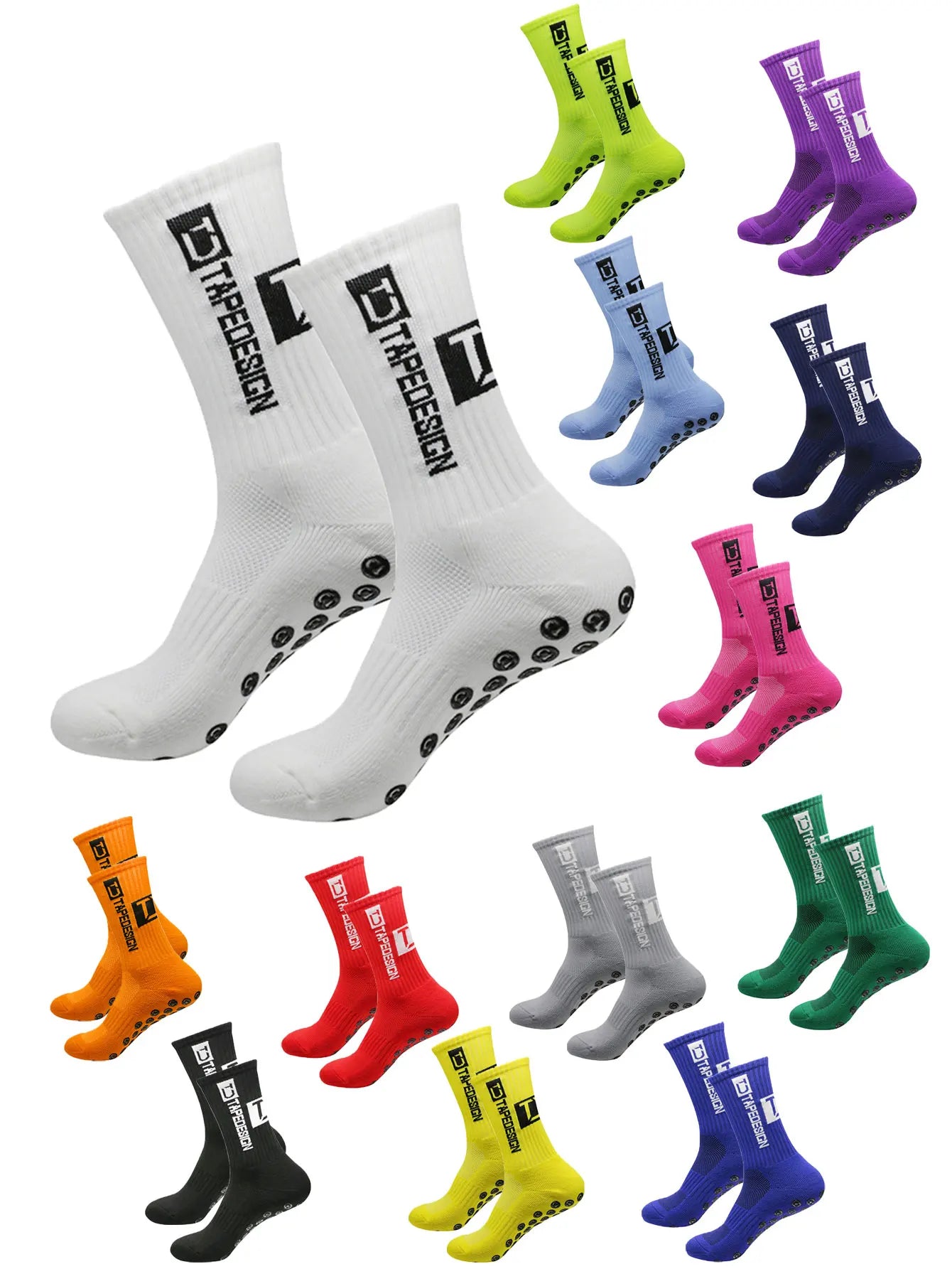NONECN Football Socks Unisex Mid Length Anti Slip Training Thickened