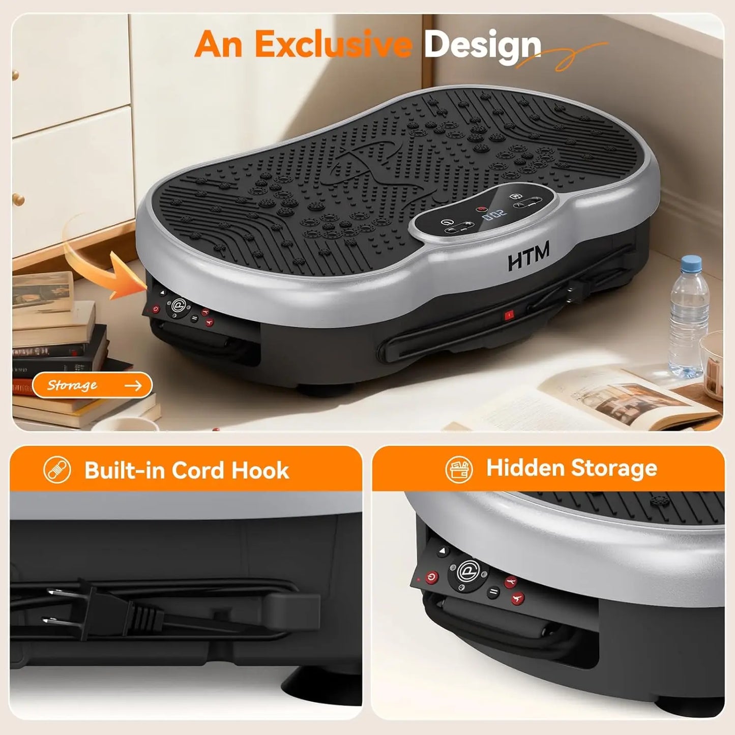 HTMM Calorie Tracking Vibration Plate Power Machine Home Gym Fitness