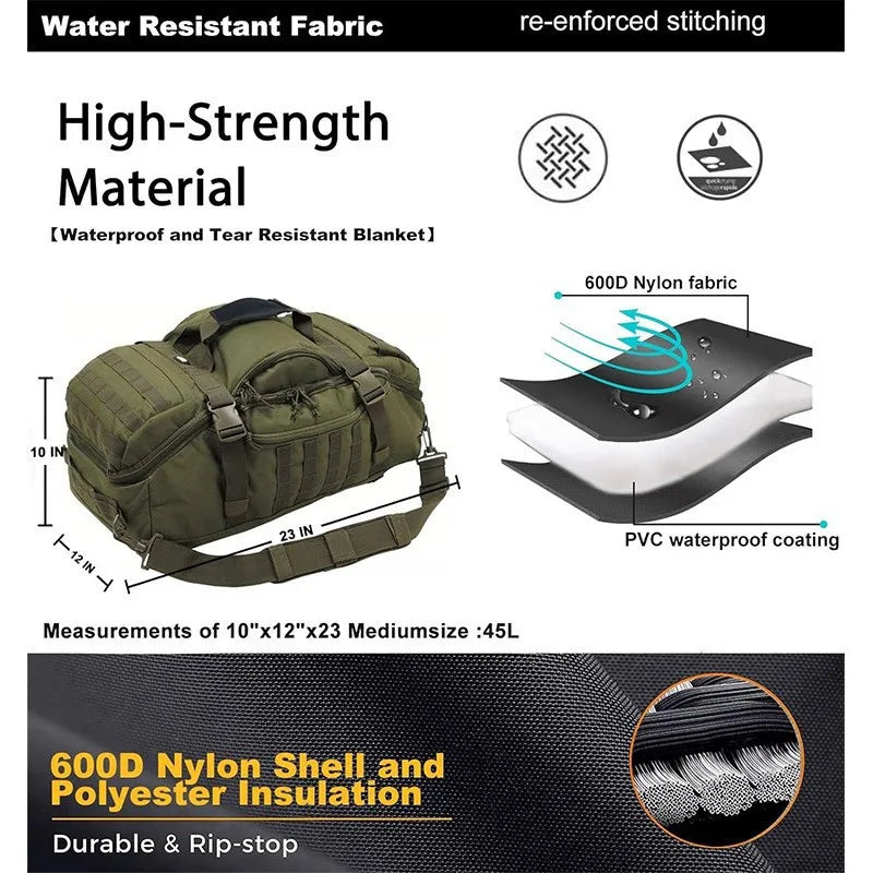LQARMY 3 Way Duffle Bag For Travel And Everyday Use