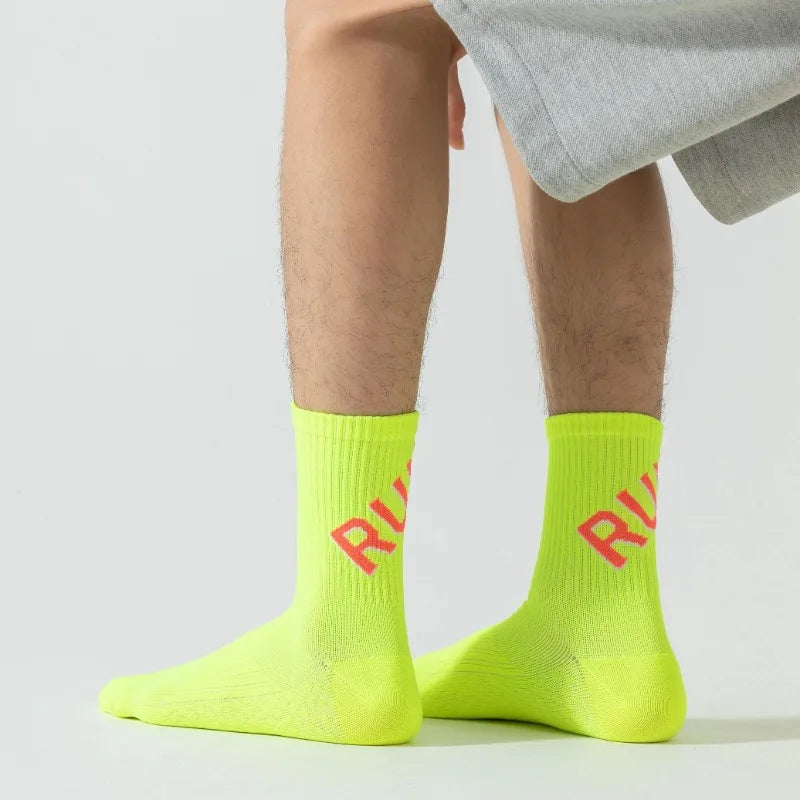 Unisex Running Socks Crew Fitness Breathable Nylon Marathon Sports