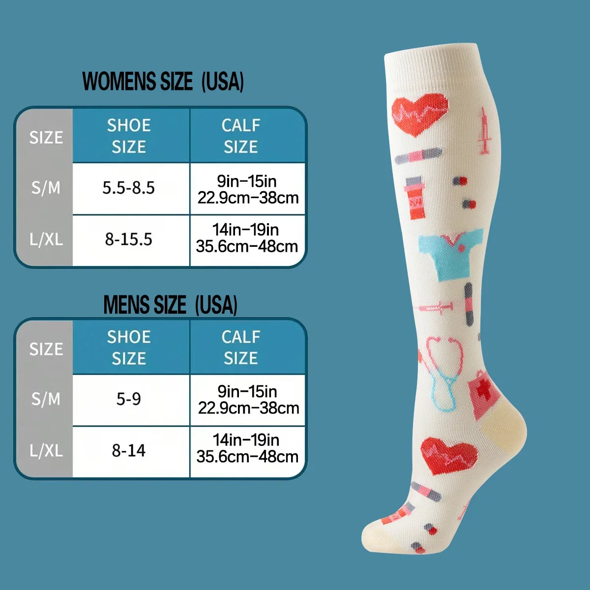 NONECN Womens Athletic Compression Socks Breathable Knee High