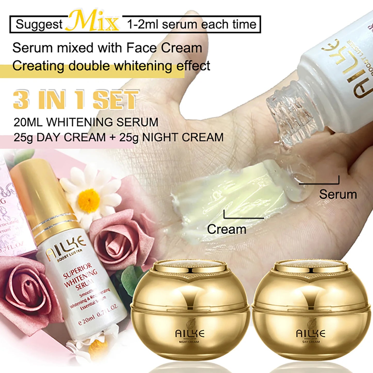 AILKE 24K Collagen Facial Whitening Set Moisturizing