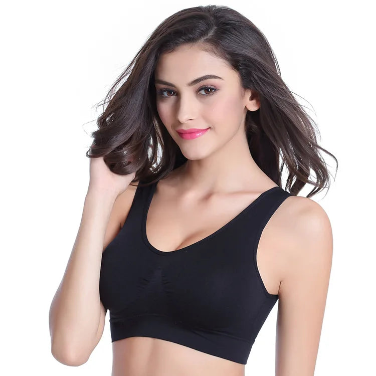 Seamless Yoga Sports Bra With Removable Pads For Women