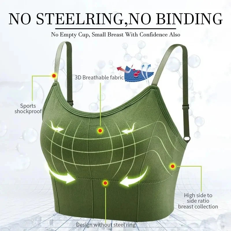 Backless Seamless Sports Bra For Yoga With Adjustable Straps