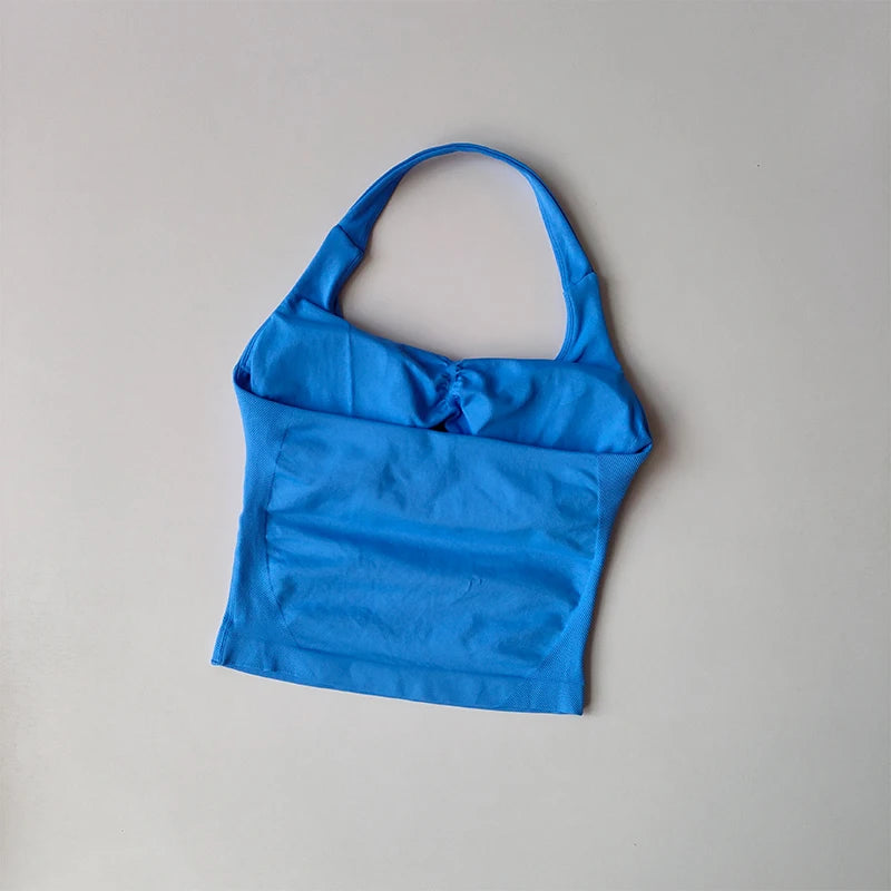 Women's Quick Dry Halter Yoga Bra With Built-In Support