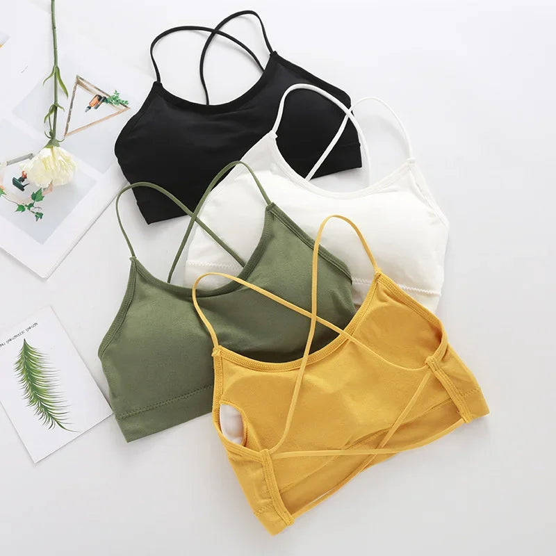 Women Cross Strap Sports Bra Breathable Push Up Yoga Top
