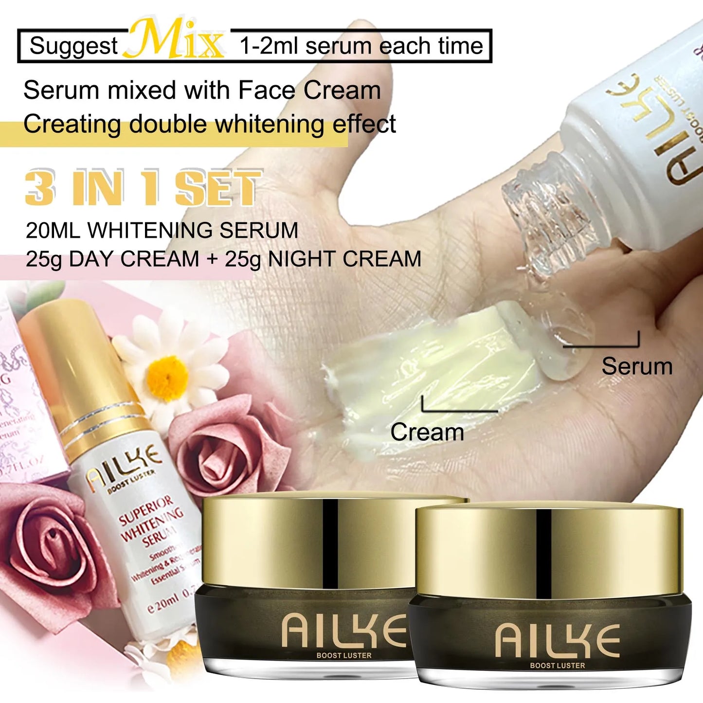 AILKE Whitening Face Cream For All Skin Types With Collagen