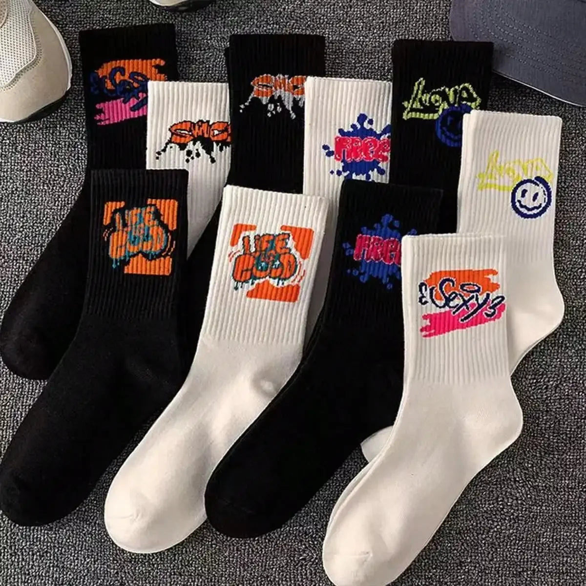 NONECN Humorous Socks Set for Men and Women 10 Pairs