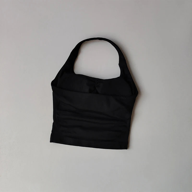 Neck Halter Shockproof Longline Sport Top For Yoga Gym Women