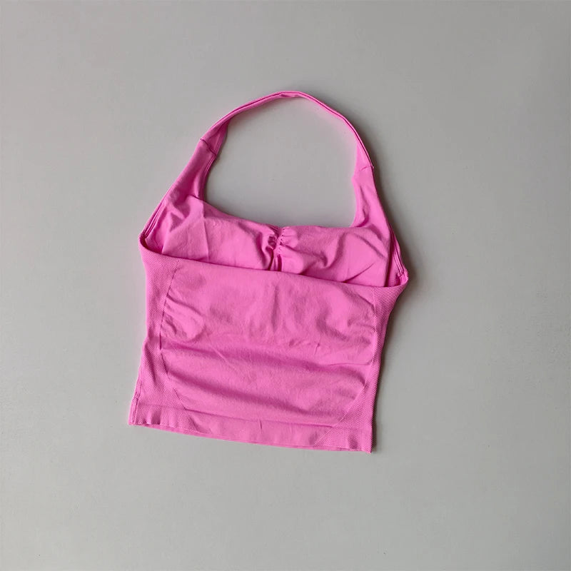 Women's Quick Dry Halter Yoga Bra With Built-In Support