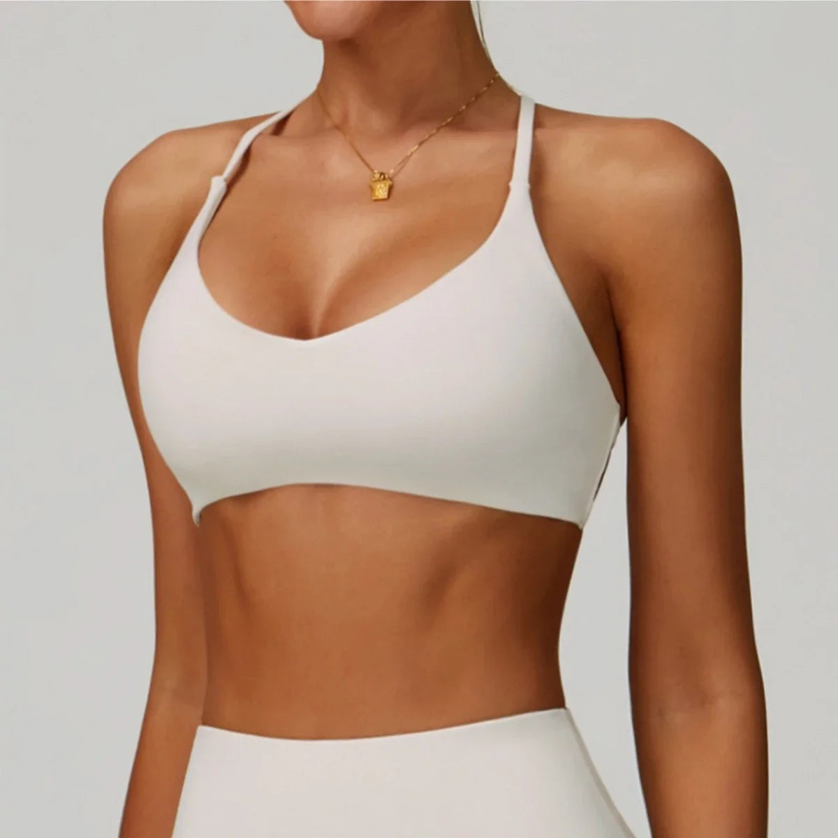 Cross Shoulder Straps Sports Bra Anti Sweat Fitness Top Yoga