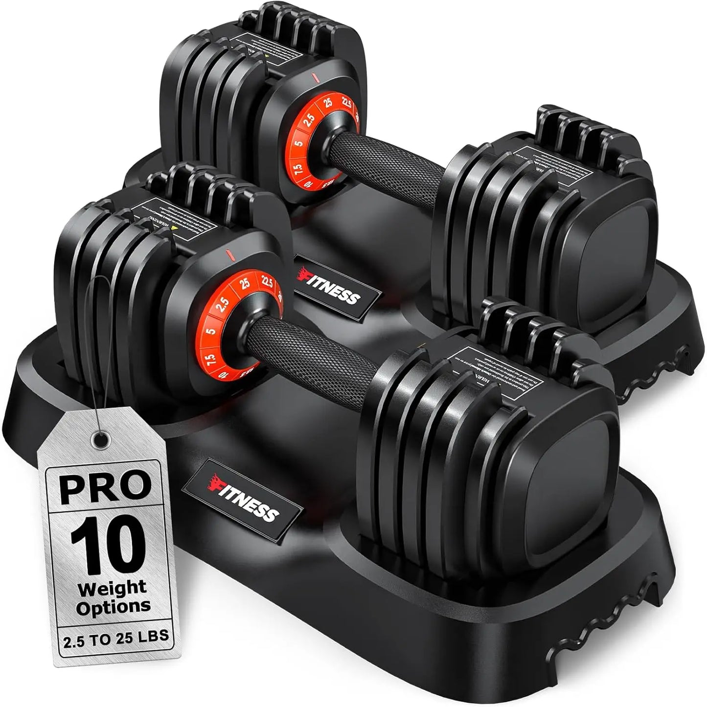 Adjustable Dumbbell Set of 2 With Quick Change Weights